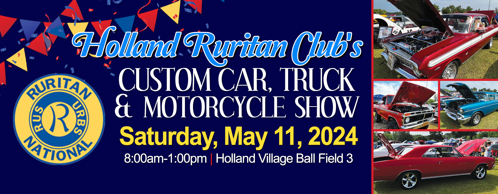 Holland Ruritan Club's Custom Car, Truck & Motorcycle Show marketing flyer