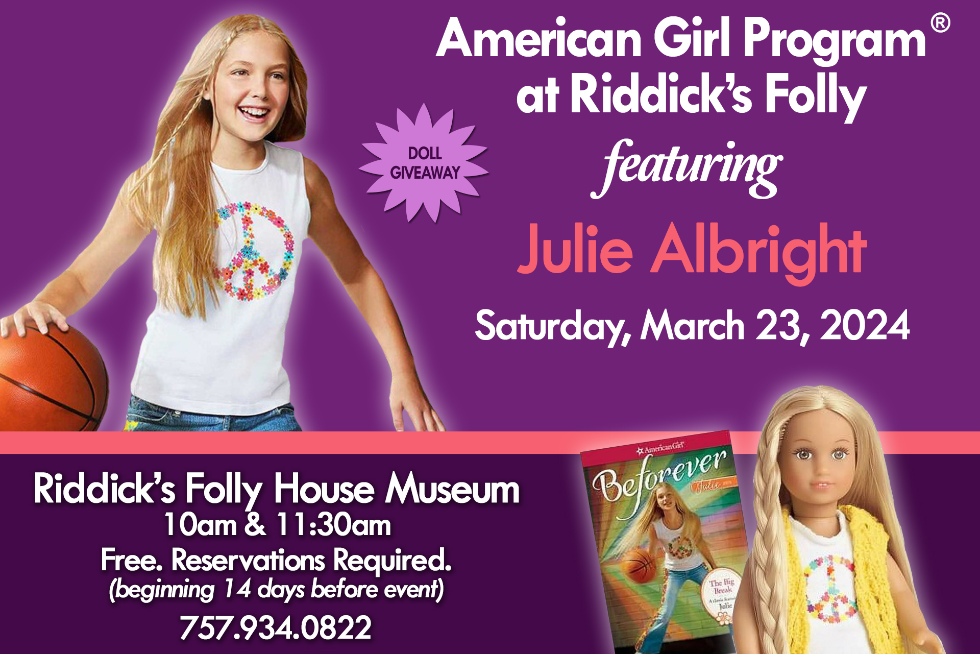 American Girl Julie Albright March Calendar