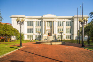 Exterior of the Suffolk Center for Cultural Arts in downtown Suffolk.