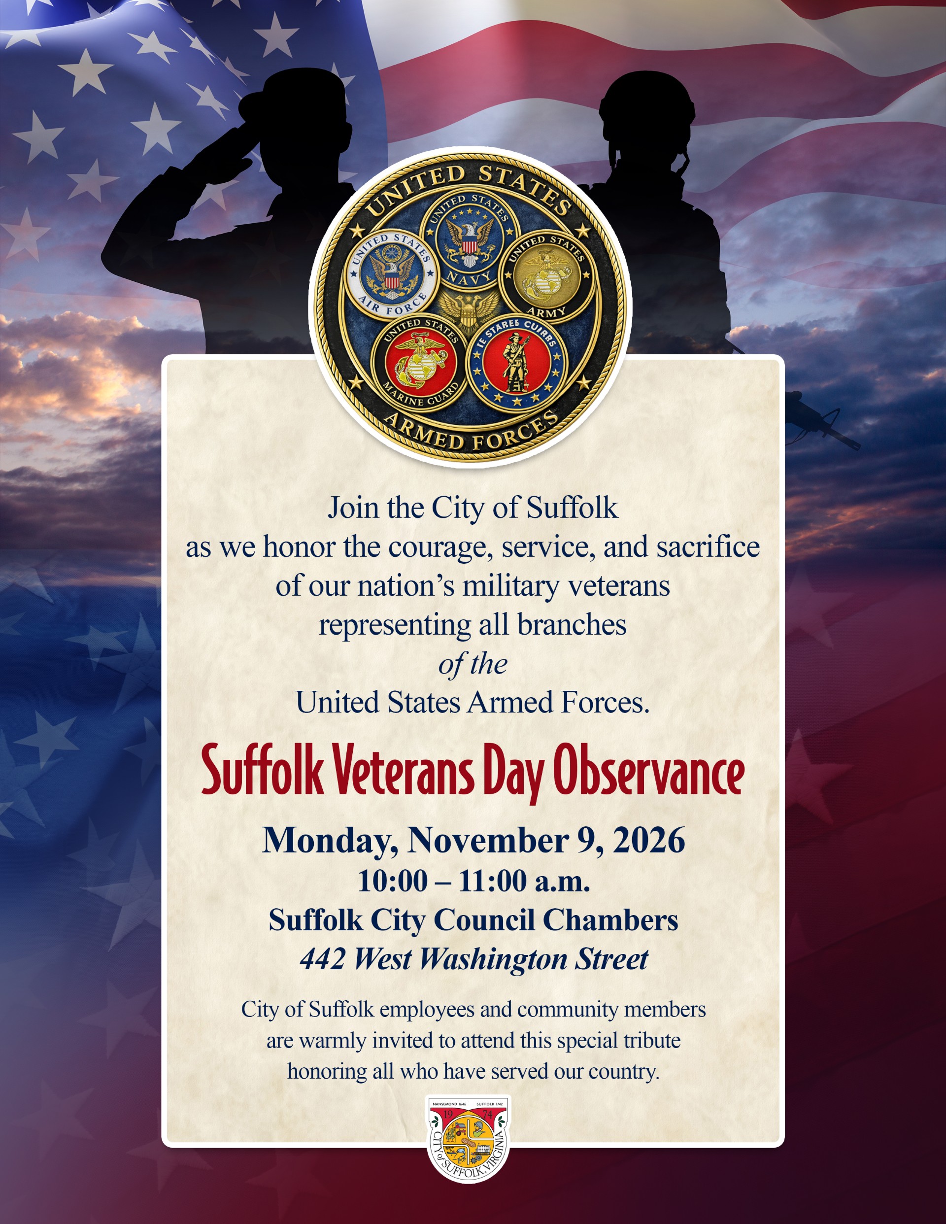 Suffolk Veterans Day Observance — organizer artwork